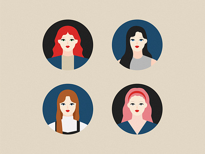 Profile Portraits 2d avatars character design editorial illustration flat design graphic design illustration illustrator profile vector