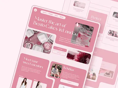 Bento cake masterclass landing page branding cake concept design designconcept figma graphic design landing landingpage landingpagecocept logo pink ui ux uxui uxuidesign web webdesign