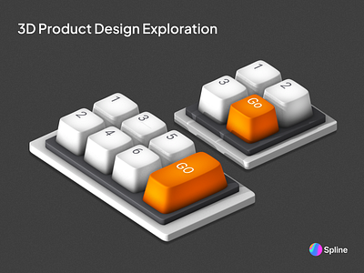 3D Product design concept on Spline 3d keyboard spline