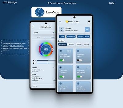 HomeWave- A Smart Home Control App app branding design figma ui ux