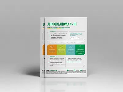 Award Winning Join Oklahoma 4-H Bilingual Flyer advertisement branding design editorial design flyer design graphic design logo marketing poster design vector