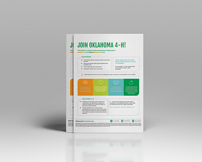 Award Winning Join Oklahoma 4-H Bilingual Flyer advertisement branding design editorial design flyer design graphic design logo marketing poster design vector