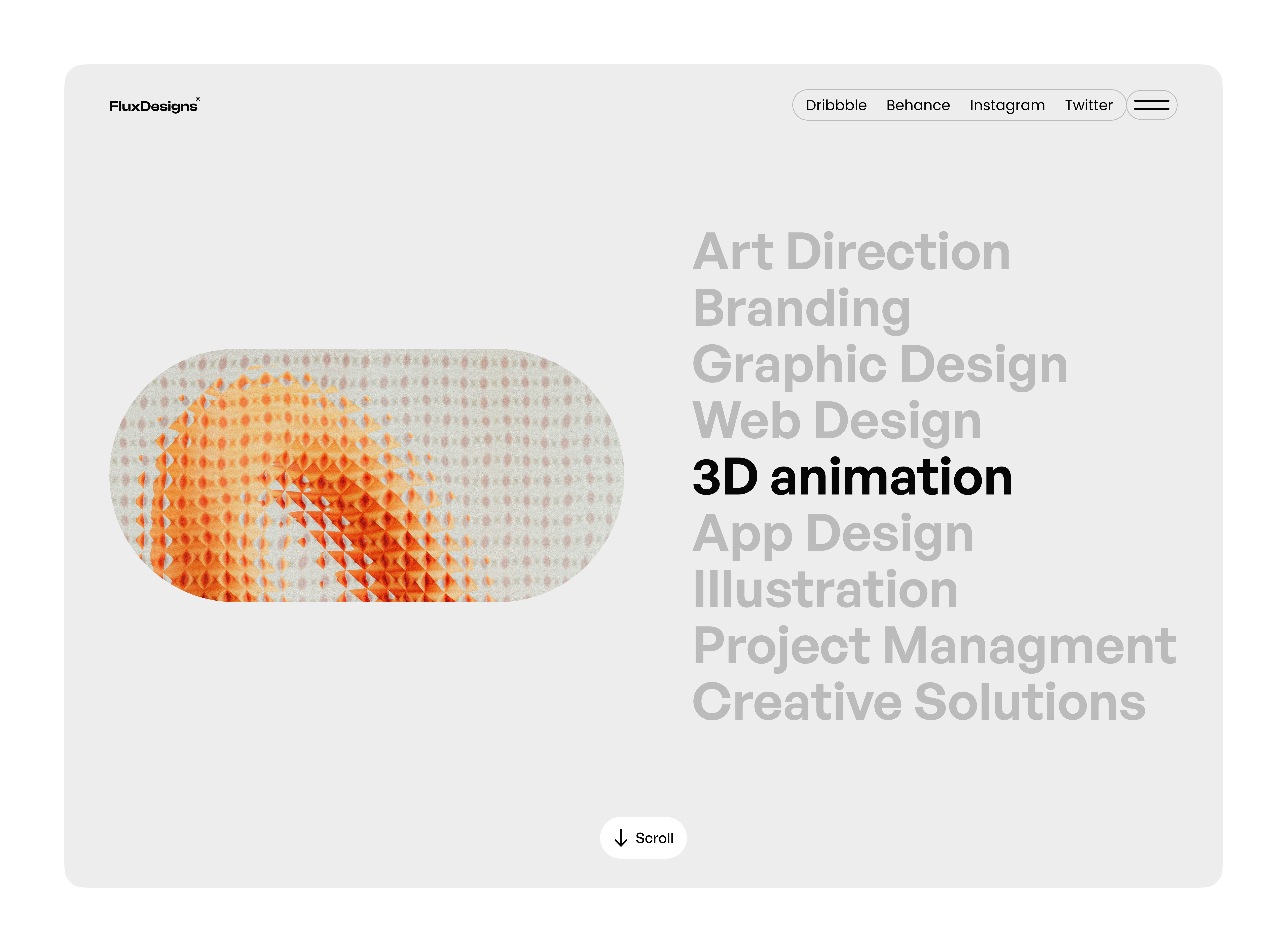 FluxDesigns® — Agency Portfolio Web Deign 2024 agency application design cleandesign design exploration font home inspiration interface landing page logo portfolio product design ui uiux ux webdesign website webui