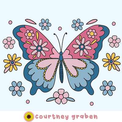 Butterfly Illustration by Courtney Graben art butterfly design digital art illustration