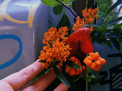 👁️ wildflower art botanical art eco art environmental art floral design flowers green art nature in art nature inspired nature meets industry orange flowers outdoor art street art sustainable art urban nature wildflower art wildflowers