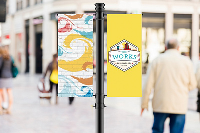 Lightpole Banners for The Works graphic design lightpole banners photoshop print design retail marketing shopping the works