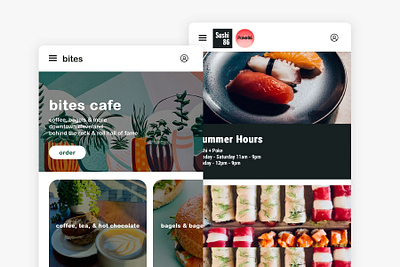 Case Study: Bites Café & Sushi 86 brand identity branding design e commerce ecommerce graphic design menu design restaurant toast website