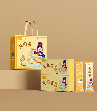 天麻面条儿童款 design gastrodia elata blume illustration 包装 天麻面条 春季新品包装