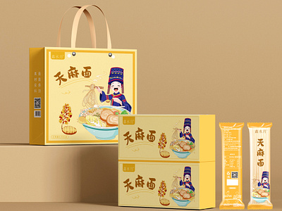 天麻面条儿童款 design gastrodia elata blume illustration 包装 天麻面条 春季新品包装