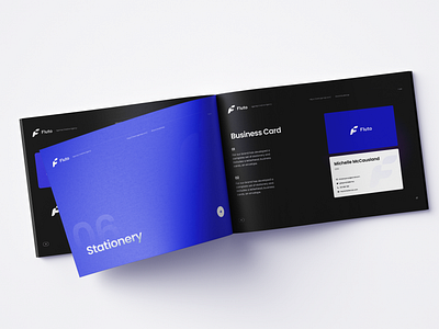Fluto - Brand Guidelines - Stationery (Mockup Preview) app brand guideline brandidentity branding design finance fintech guide guideline identity logo style guide ui ux