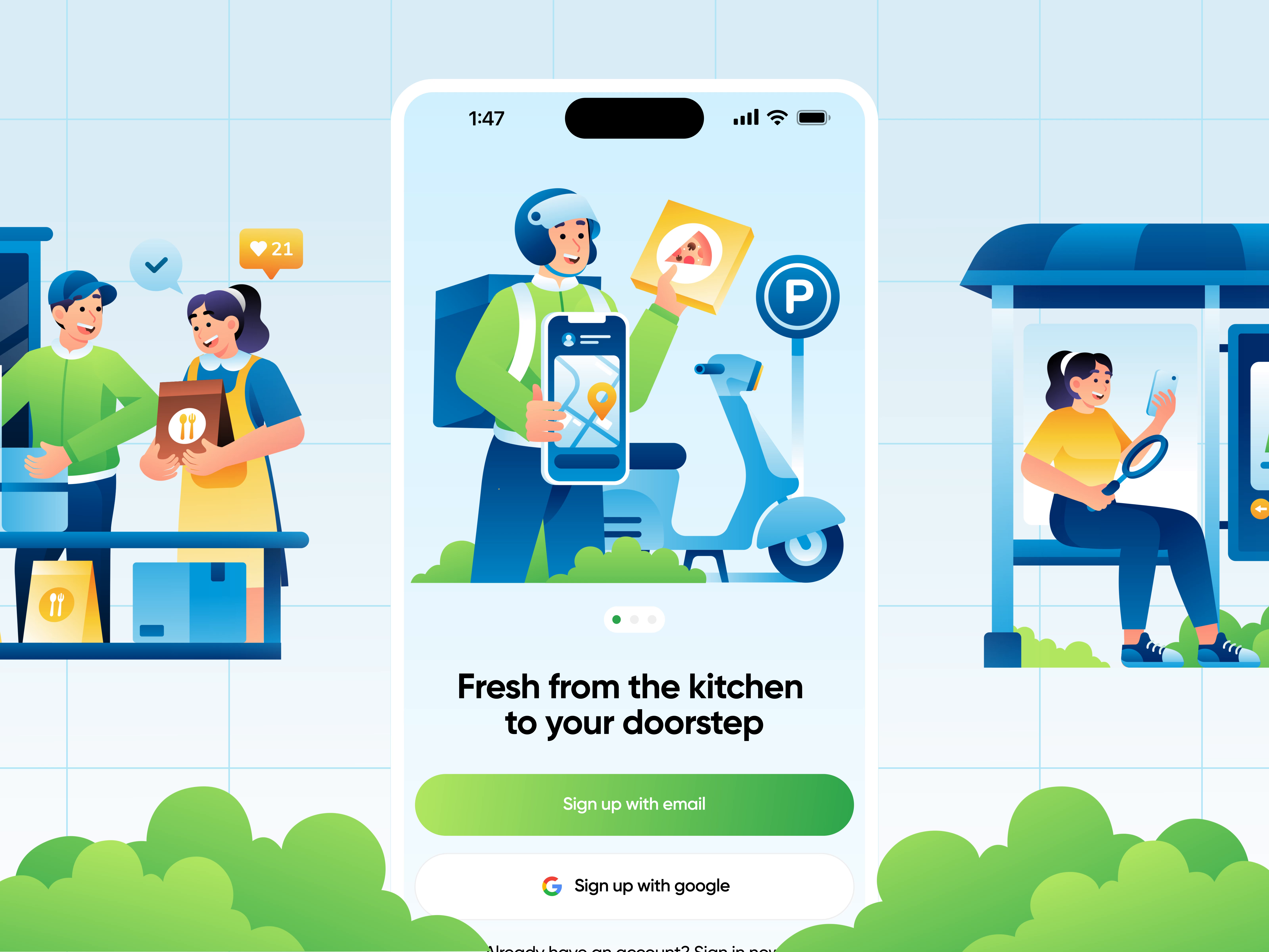Example of Web UI Illustration, Mascot, And Mockup