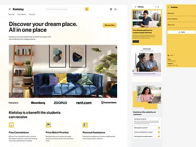 Kietstay Landing Page Concept about us big picture website contact me customer centric design concept ecommerce ecommerce website feature landing page picture website rent website responsive website saas dashboard testimonials ui design ux design ux landing page website website design