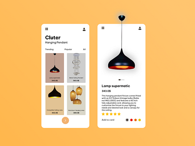 Cluter Hanging Lamp App ui