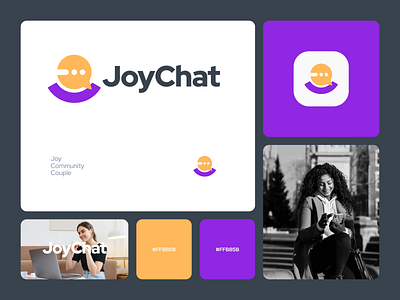 JoyChat app branding chat chatting combination date datelove design dualmeaning graphic design illustration joy logo logodesign love smile