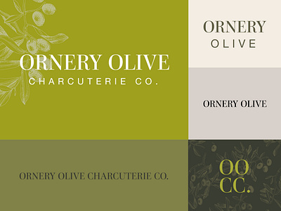 Ornery Olive Charcuterie Co. Rebrand brand branding charcuterie custom design food logo olive