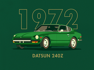 1972 Datsun 240z cars classic datsun illustration illustrator the creative pain vector
