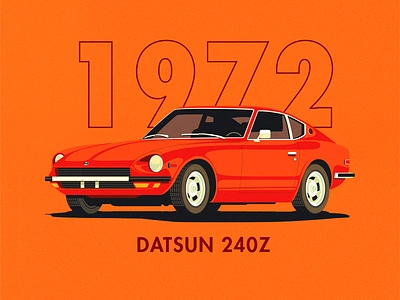 1972 Datsun 1972 240z cars classic datsun illustration illustrator the creative pain vector