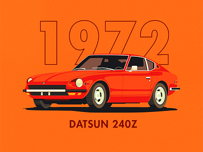1972 Datsun 1972 240z cars classic datsun illustration illustrator the creative pain vector