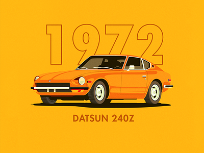 1972 Datsun 1972 240z datsun illustration illustrator the creative pain vector