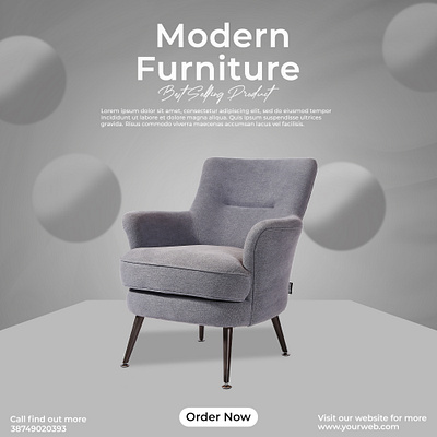 modern furniture social media post banner branding design graphic design illustration logo photoshop ui ux vector