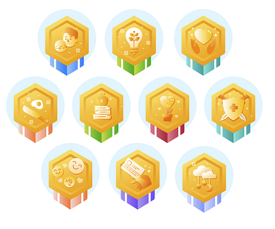 Reward Badges app badges design graphic design icons illustration ui vector art