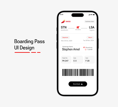 Daily UI #024 - Boarding Pass airline app design app design boarding pass boarding pass ui design daily ui daily ui challenge design figma first shot ui ui design