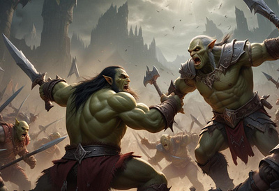 Battle of Orcs illustration