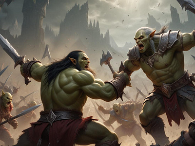 Battle of Orcs illustration