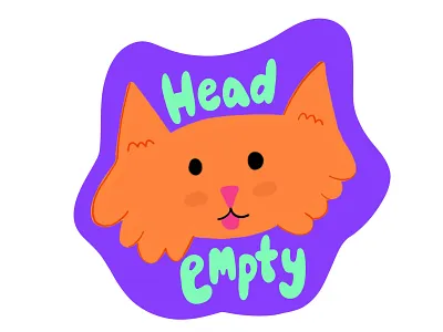 my head is empty, sticker design for business design graphic design illustration product design