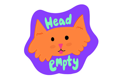 my head is empty, sticker design for business design graphic design illustration product design