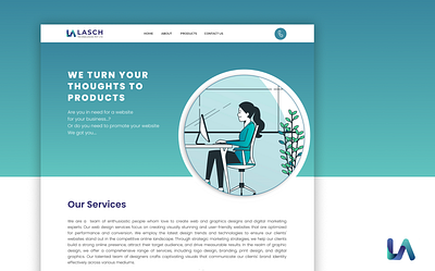 LASCH : Web Designing Company Landing Page branding creative design figma hiring illustrator job logo marketing ui uiux ux webdesigning webpage