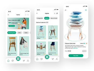 Your Dream Home: Furniture App UX/UI Design app design application chair design design inspiration design ui e commerce app furniture app furniture ecommerce home interactive designe mobile app moderndesign tables ui ui design uiux ux ux design web designe