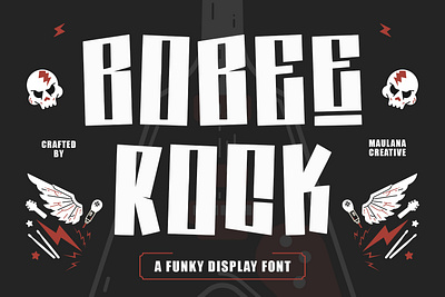 Bobee Rock Fun Display Font branding font fonts graphic design logo