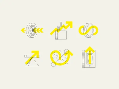 Icon Collection adobe ai branding branding and identity clean design dribbble graphic design highlight icon icon design iconography identity illustration minimal modern paper pen pencil yellow