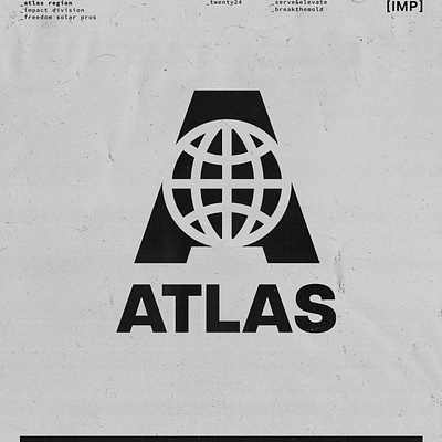 Atlas Region Logo atlas black and white bold branding brutalist globe illustrator logo minimalist