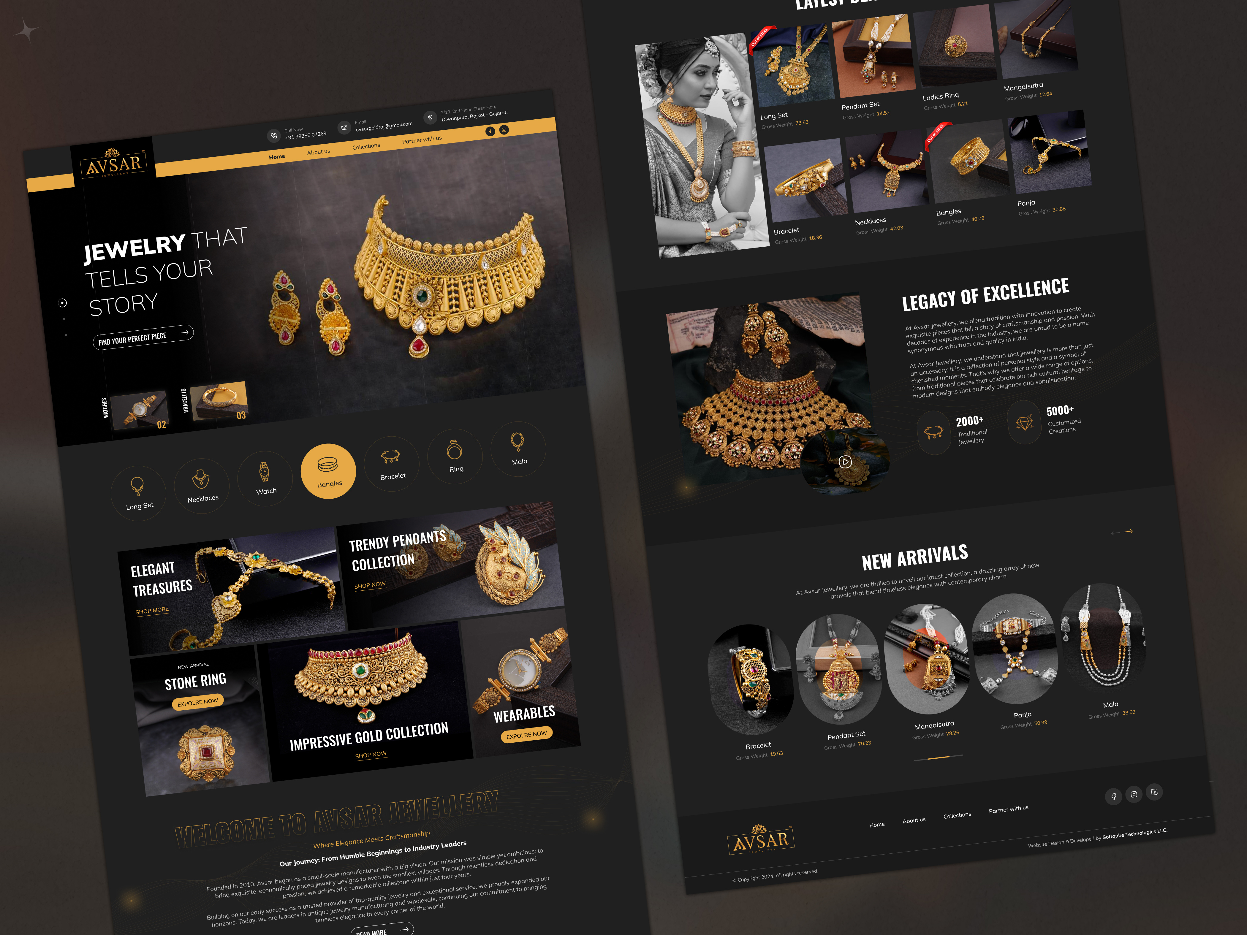 💎Elegant Website Design for Avsar Jewelry✨ beauty creative creative design design designer figma jewelry neckles product ring ui ui ux web design website website design women