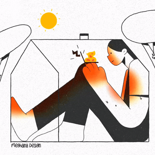 Heatwave ️‍🔥 animation brightillustration design editorialdesign editorialillustrations graphic design illustration illustrationart motion graphics