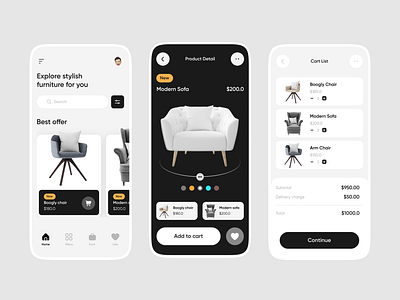 Furniture App Design app design figma graphic design ui uiux ux