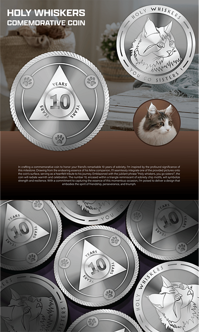 HOLY WHISKERS COMEMORATIVE COIN 3d animation branding coin comemorative crypto design graphic design illustration logo ui