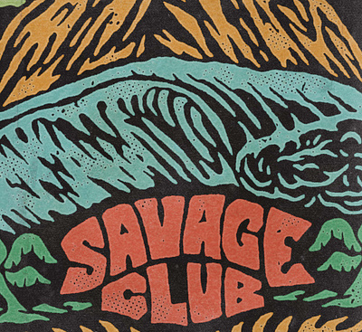 Savage Club - Illustration for Merchandise angonmangsa apparel badge badges beach brand branding design graphic design graphicdesign hand drawn illustration lockup logo merch outdoor palm streetwear tshirt vacation