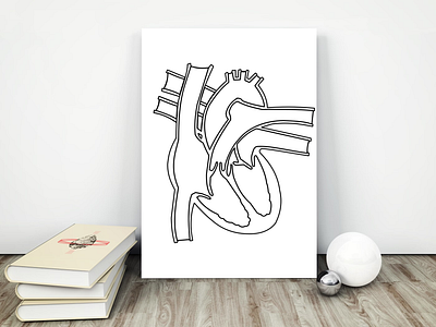 Free Detailed Heart Outline biology digital art digital drawing educational graphic design heart human heart illustrate illustration krita logo science vector vector art vector drawing