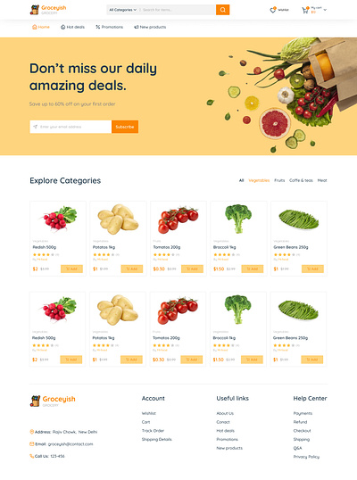 Grocery Landing Page ui