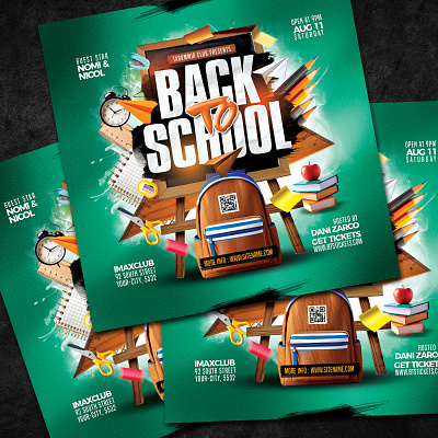 Back To School Flyer Template party