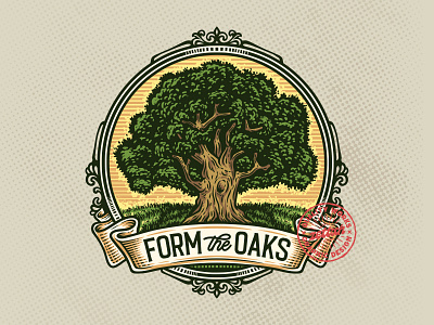 Form The Oaks badge badge logo design emblem emblem logo graphic design illustration logo retro retro design vector vintage vintage badge vintage design