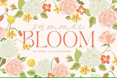 Summer Flora Illustrations, patterns 3d app branding design graphic design illustration logo ui ux vector