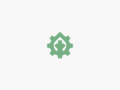 Nature eco gear leaf logo logotype minimalism nature tree