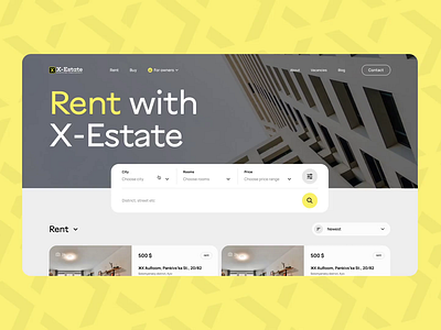 Property Search in real estate website apartment search interface property search real estate website ui ux website design