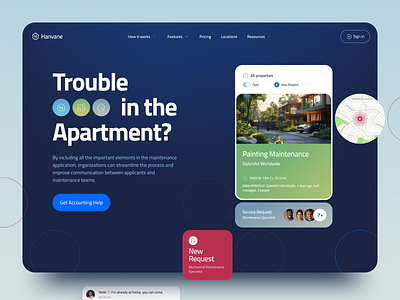 Property Management Website Design clean design home page housing landing page platform design product design property property maintenance property management real estate rental rental service ui design ui ux web design web ui website design