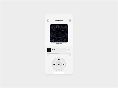 Music player app black mobile mono music player skeuomorphism ui ux white