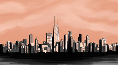 Chicago book illustration chicago illustration landscape print procreate shutterstock